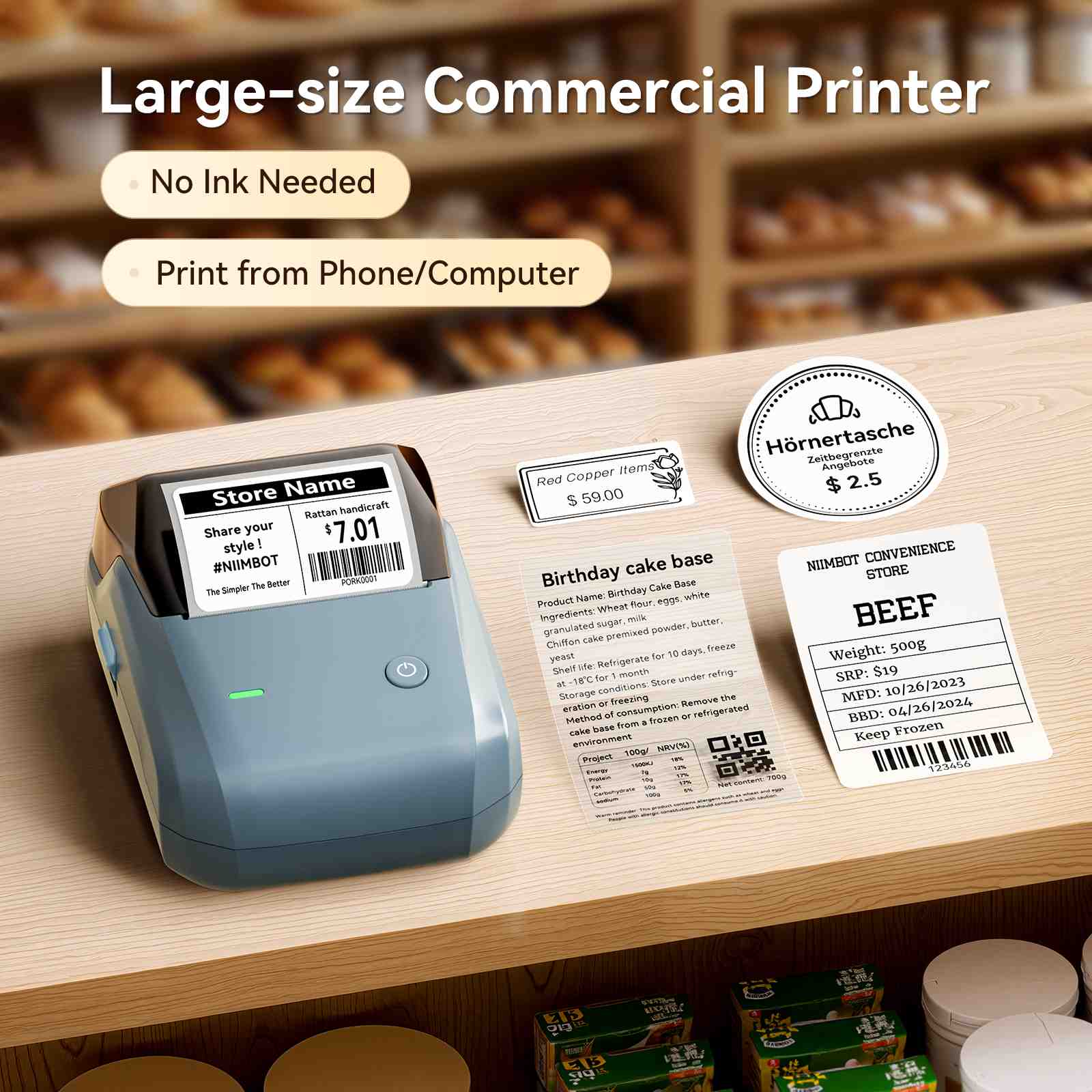NIIMBOT B1 Inkless Thermal Label Printer, Create Professional Business Labels with Ease - Image 77