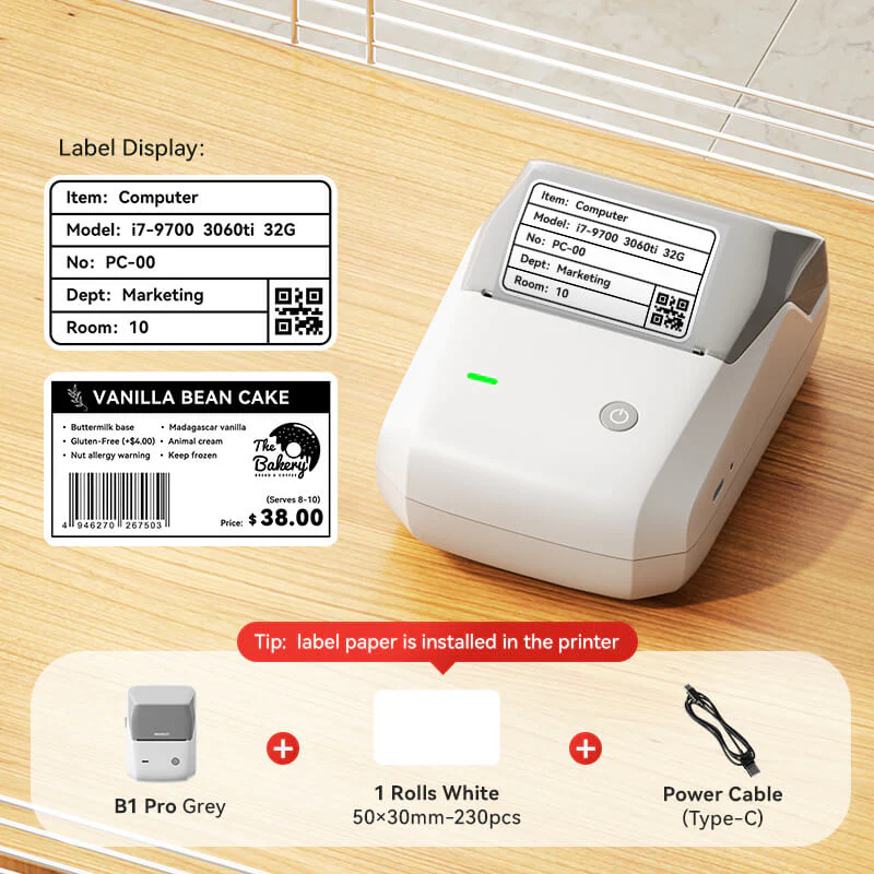 NIIMBOT B1 Inkless Thermal Label Printer, Create Professional Business Labels with Ease - Image 86