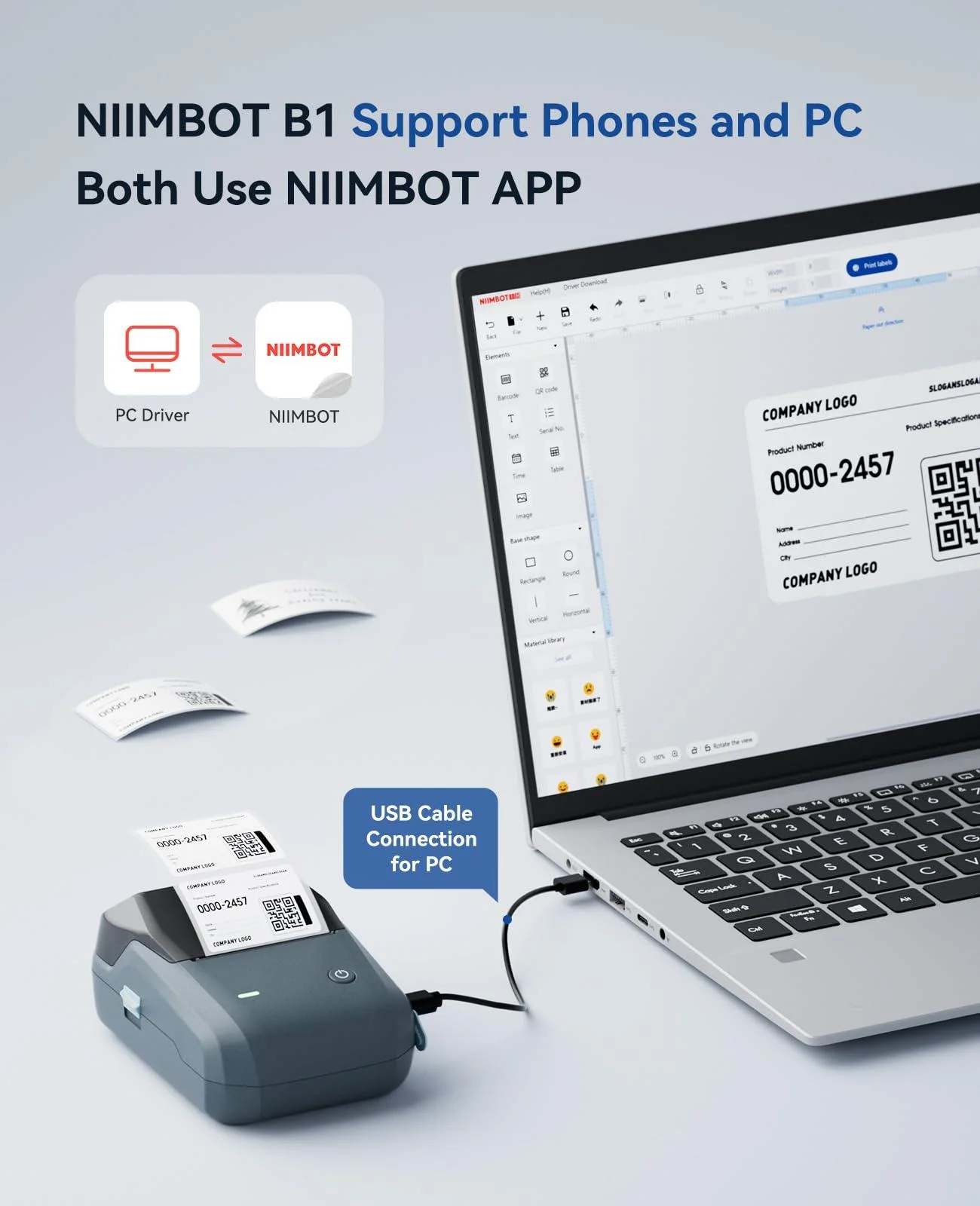 NIIMBOT B1 Inkless Thermal Label Printer, Create Professional Business Labels with Ease - Image 9