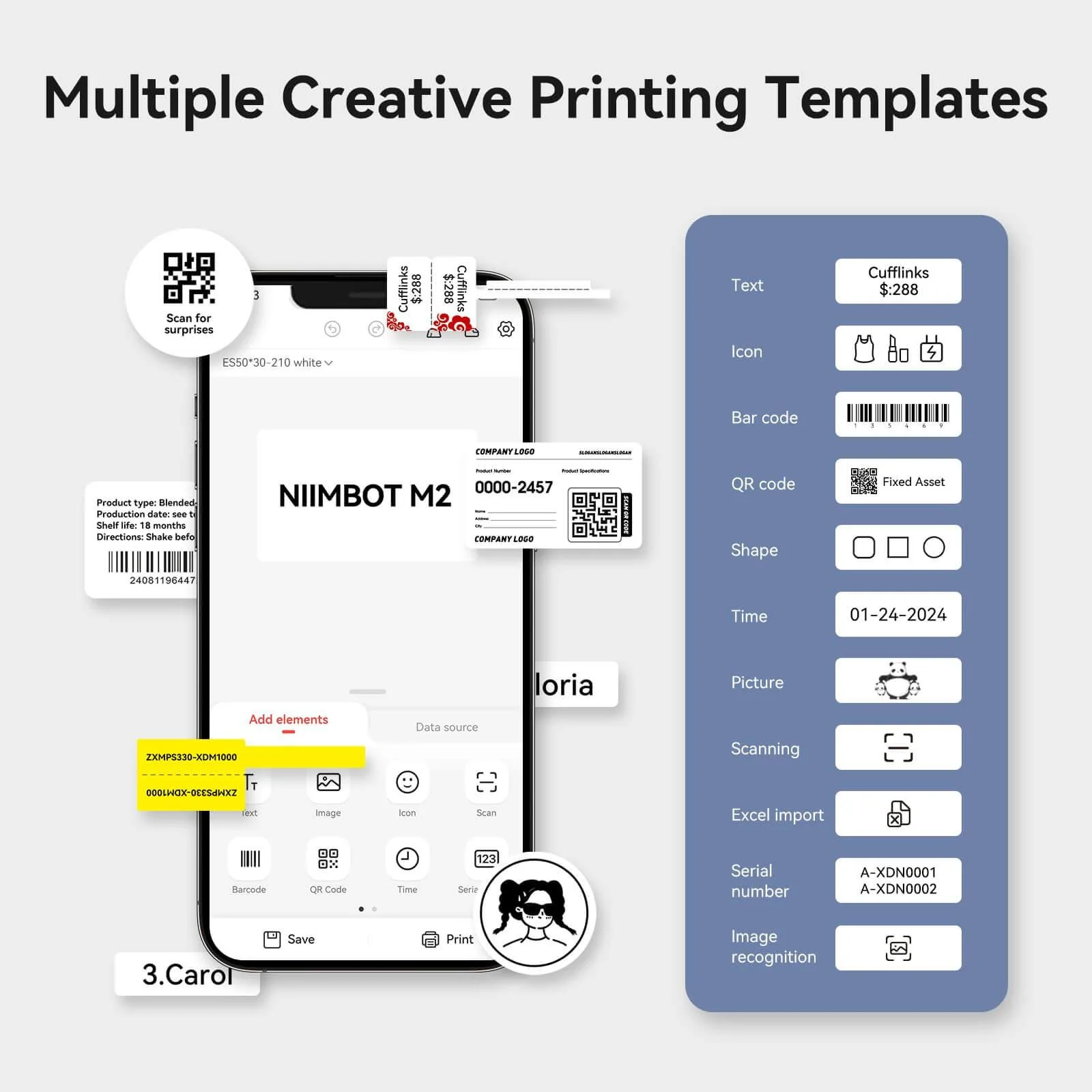 NIIMBOT M2 Thermal Transfer Label Maker, Smart Color Printing with Phones & PC for Office, Lab, Vial Bottle - Image 15