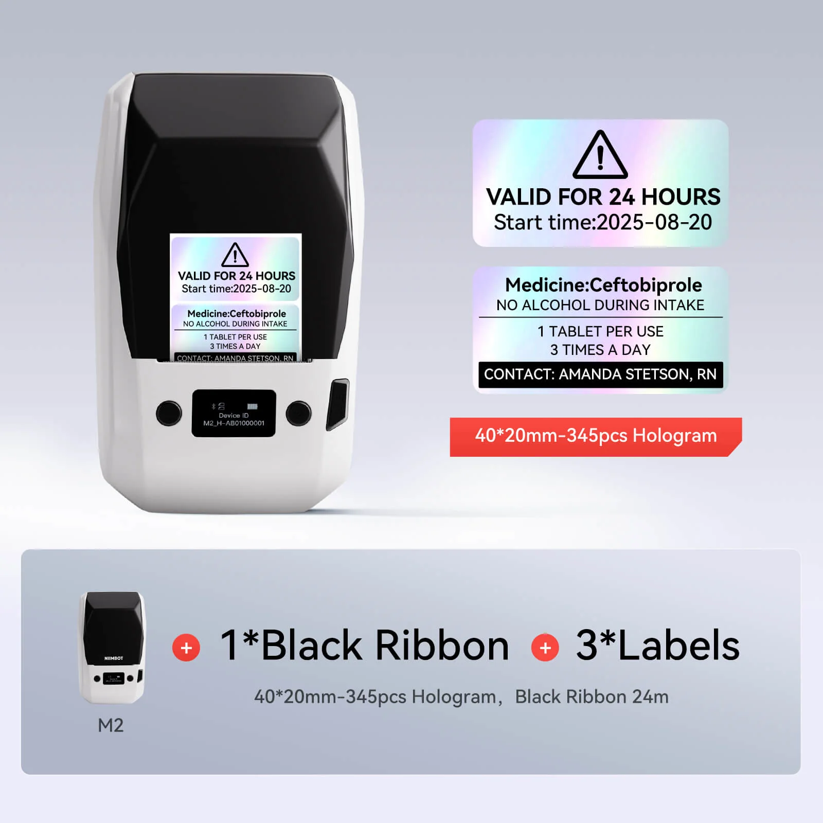 NIIMBOT M2 Thermal Transfer Label Maker, Smart Color Printing with Phones & PC for Office, Lab, Vial Bottle - Image 29