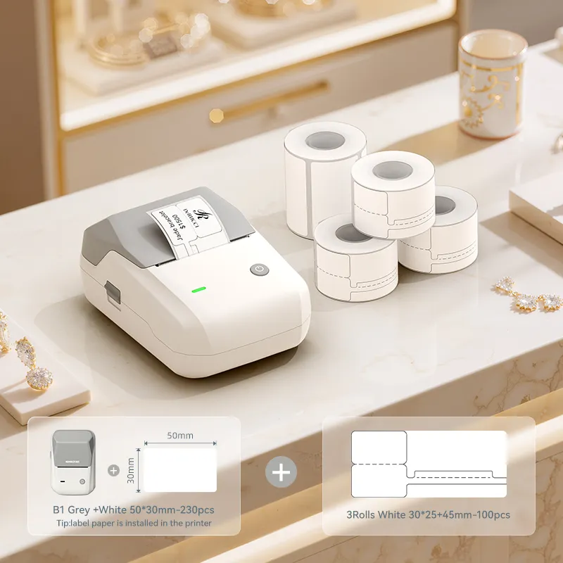 NIIMBOT B1 Thermal Jewelry Label Printer set (with 3 Rolls Jewelry Labels), for Jewelry sales, Support Android, iPhone, Windows - Image 11