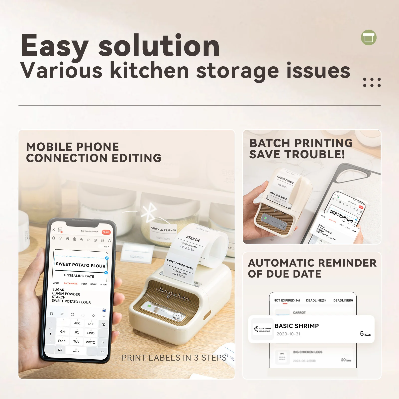 NIIMBOT B21 Bluetooth Thermal Kitchen Storage Labels Printer, Efficient for Home, Support PC&Phone - Image 4