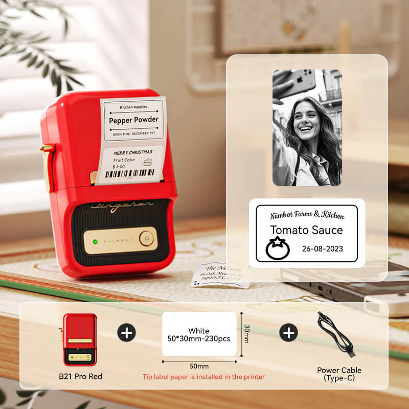 NIIMBOT B21 Pro 300dpi Label Printer, Photo Printing, Bluetooth Connection for Notes,Photos, Study Graphics, Memo Maker - Image 14