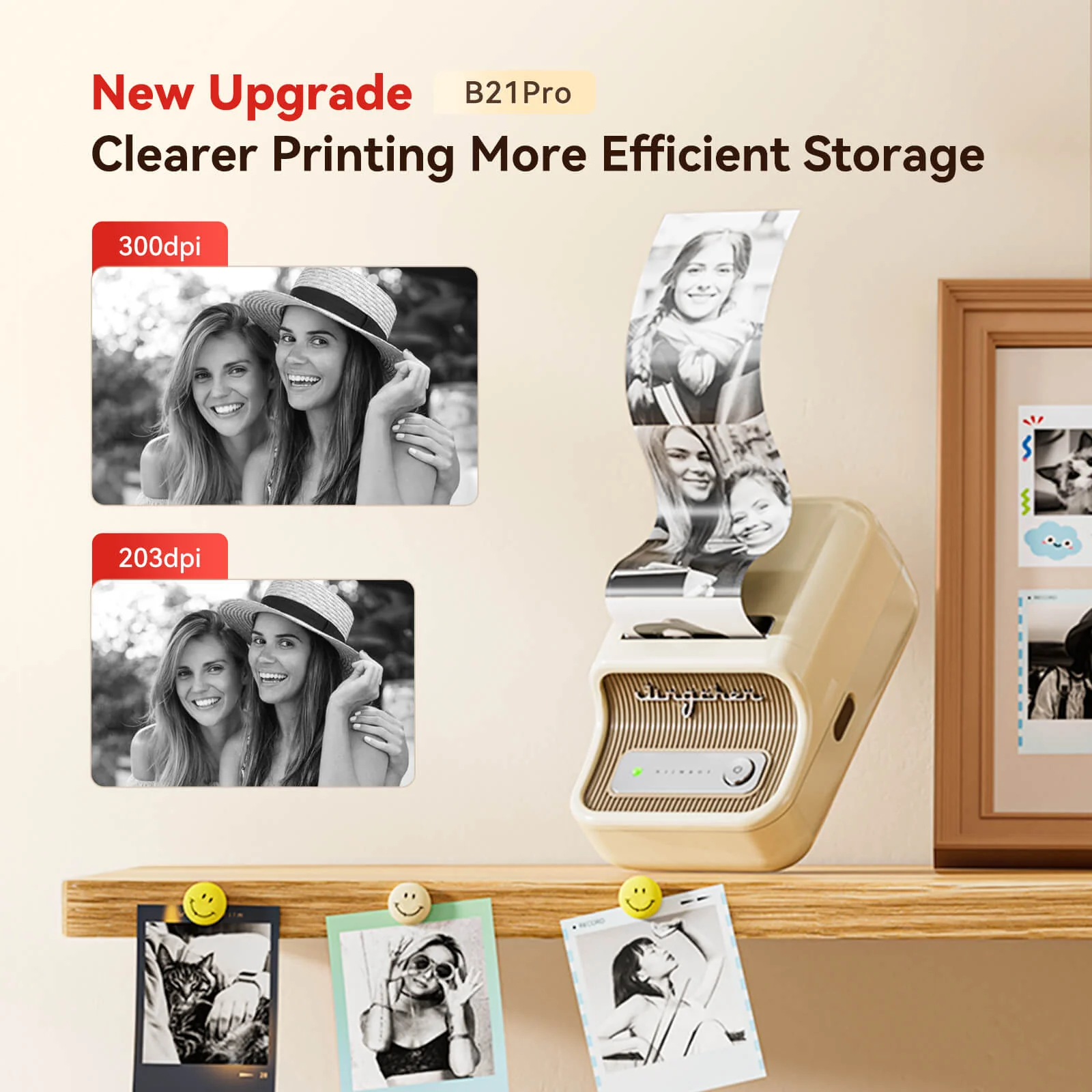 NIIMBOT B21 Pro 300dpi Label Printer, Photo Printing, Bluetooth Connection for Notes,Photos, Study Graphics, Memo Maker - Image 5