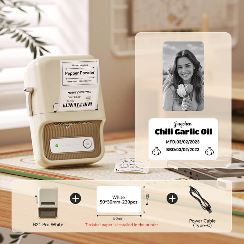 NIIMBOT B21 Pro 300dpi Label Printer, Photo Printing, Bluetooth Connection for Notes,Photos, Study Graphics, Memo Maker - Image 9