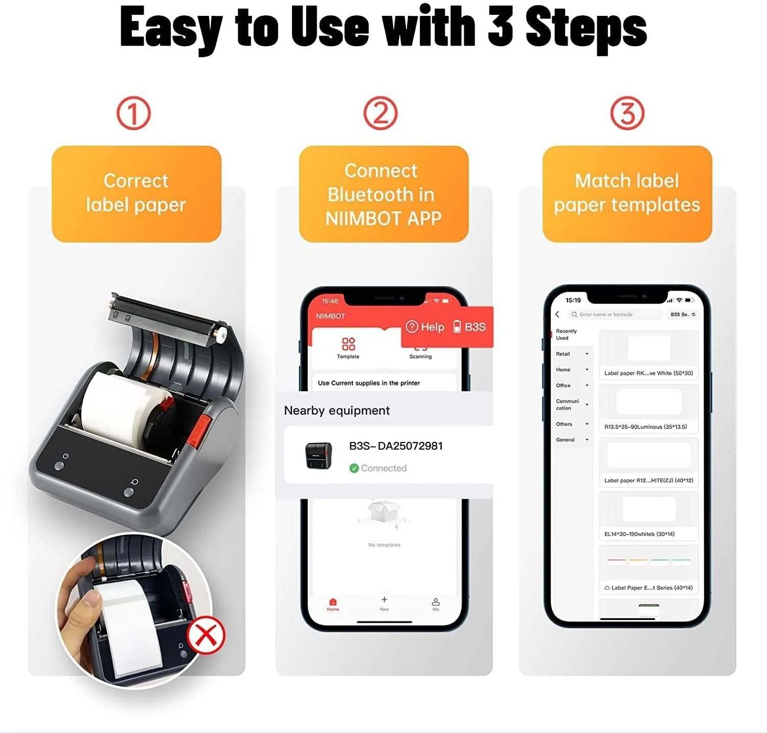 NIIMBOT B3S Thermal Label Printer - Streamline Labeling and Receipt Printing - Image 5