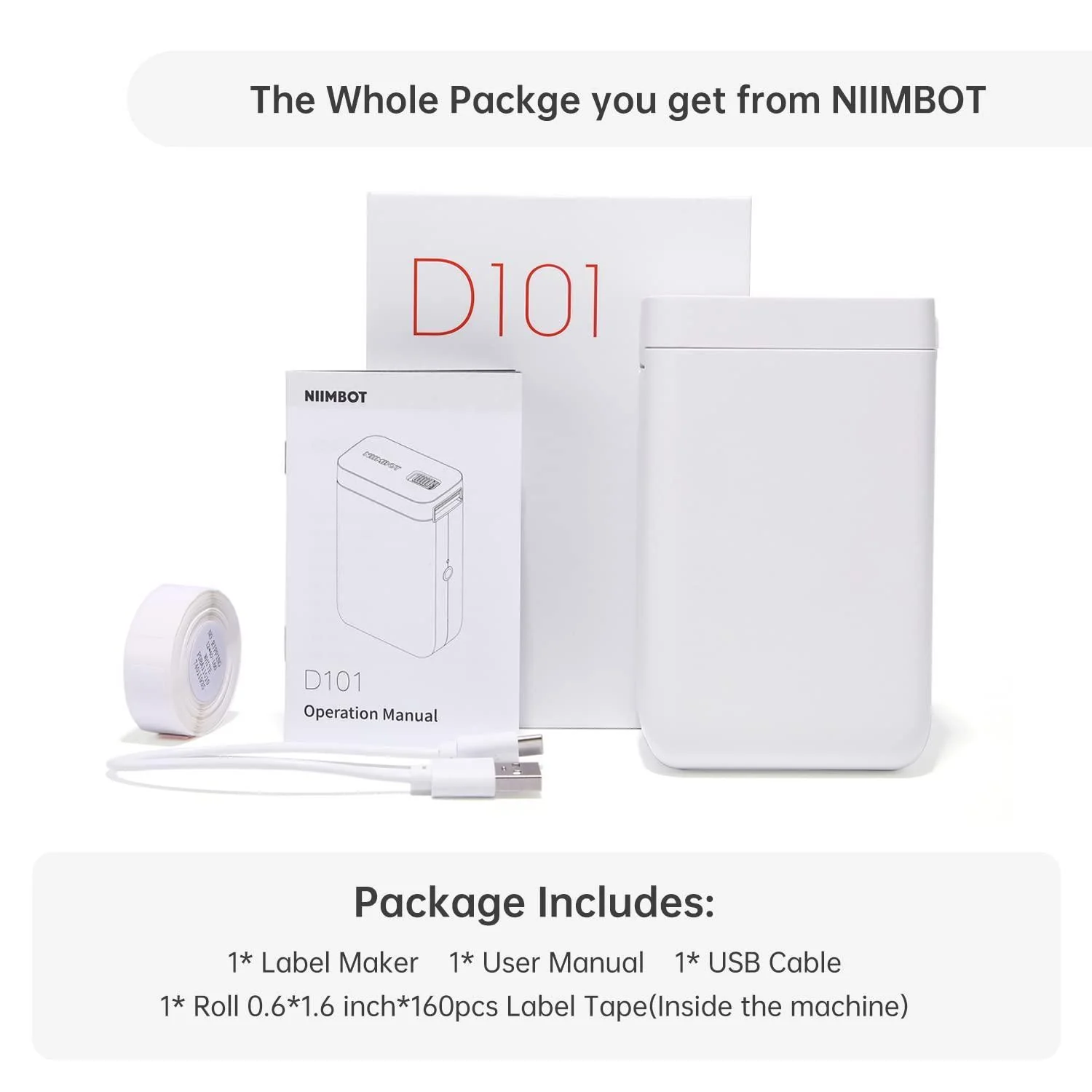 NIIMBOT D101 Thermal Inkless Mobile Printer, Effortless Labeling Made Easy - Image 9