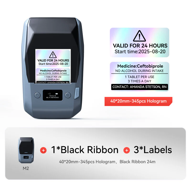 NIIMBOT M2 Thermal Transfer Label Maker, Smart Color Printing with Phones & PC for Office, Lab, Vial Bottle - Image 17