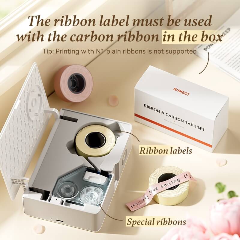 Niimbot N1 Smart Bluetooth Label Maker Machine, Handheld Thermal Transfer Printer for Gift Wrapping Ribbon, Home Storage Labels, Office Files, Jewelry Tags - Image 5